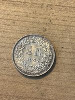 Seltener 2 Franken Stück Jahrgang 1947 Silber 