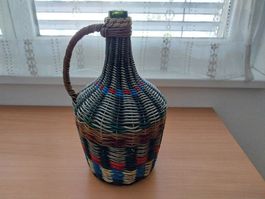 Korbflasche ca. 39cm hoch, 25 cm breit, ca. 5 Liter