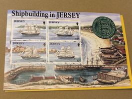 Alte Schiffsbau-Briefmarken von Jersey, ungebraucht!