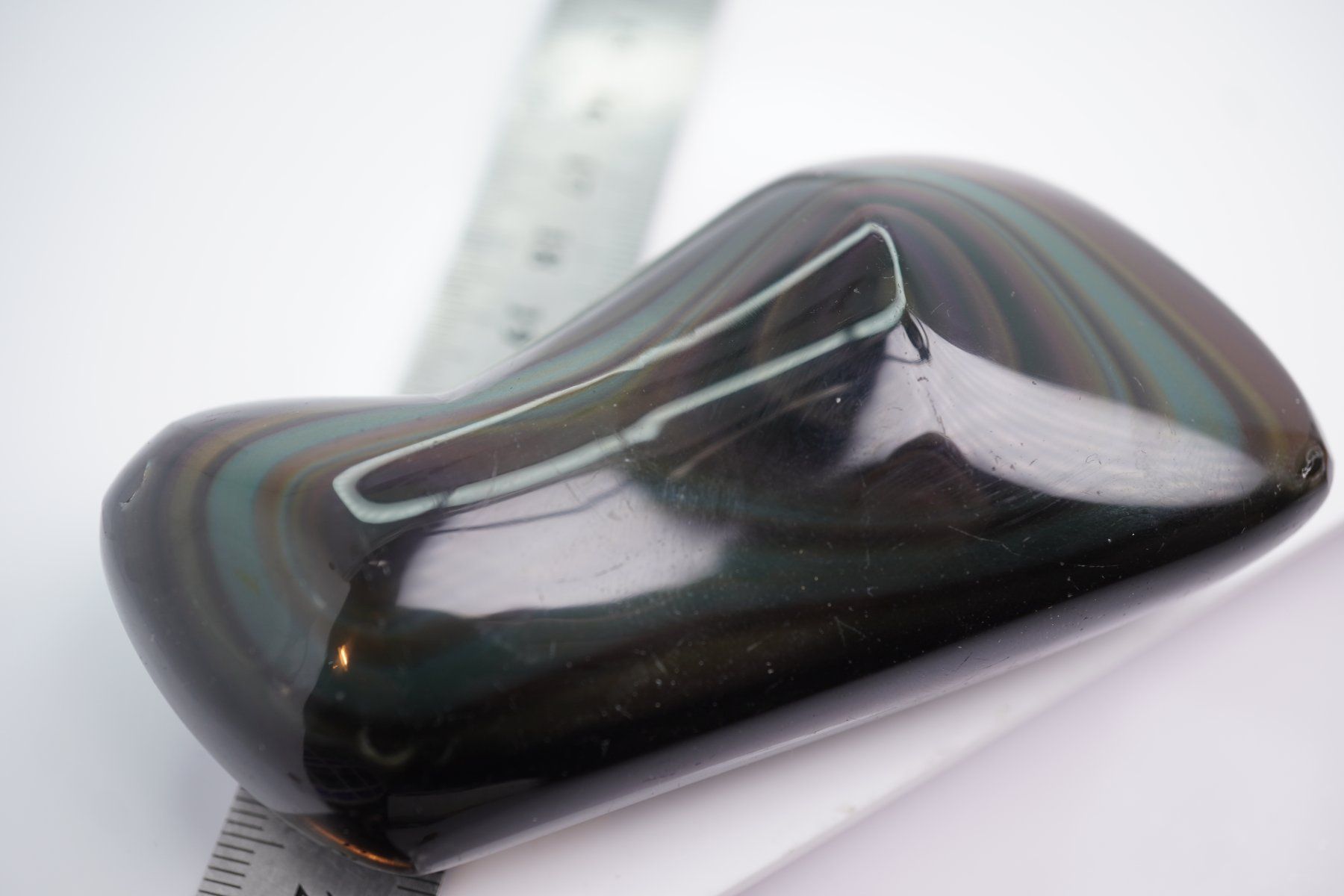 Mineralien & Heilsteine: Regenbogen Obsidian Massage Stein  Unikat – Neu und originalverpackt aus Eschenbach SG von topstone 1