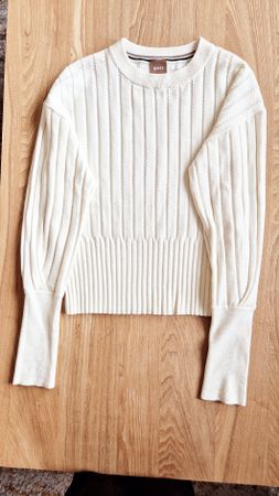 BOSS Womens Knitted Sweater, Beige, S