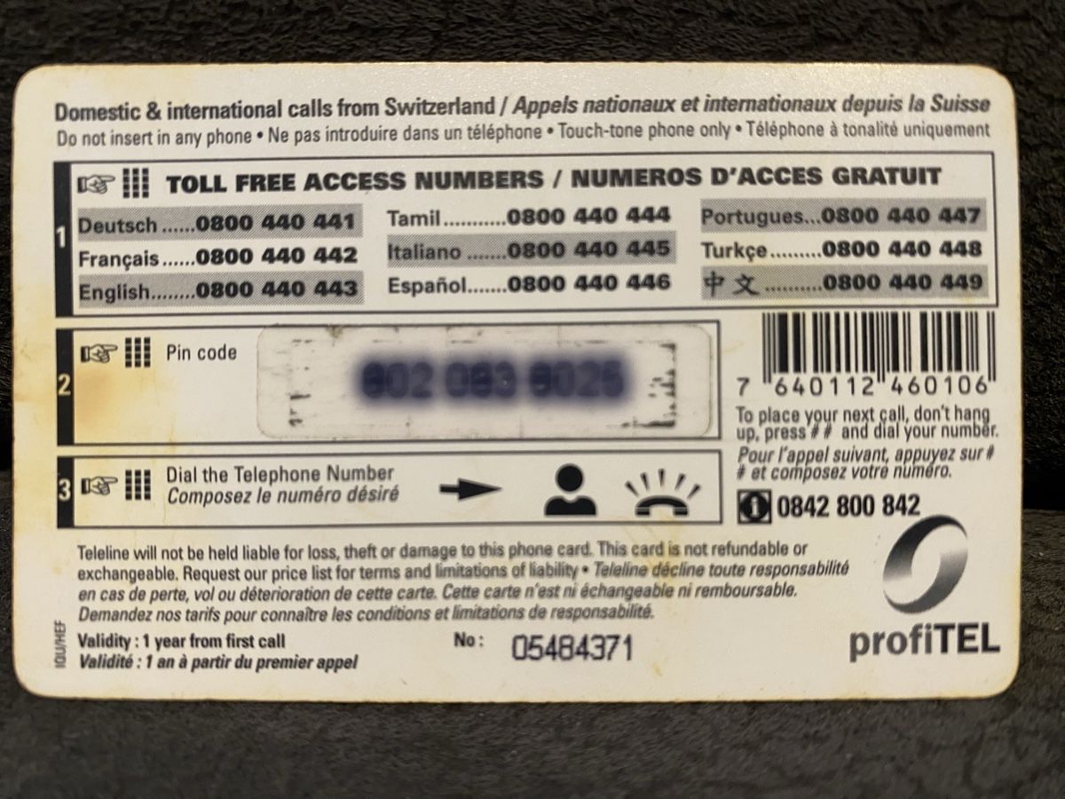 Schede telefoniche: Teleline – Usato da Lausanne venduto da babacard10 1