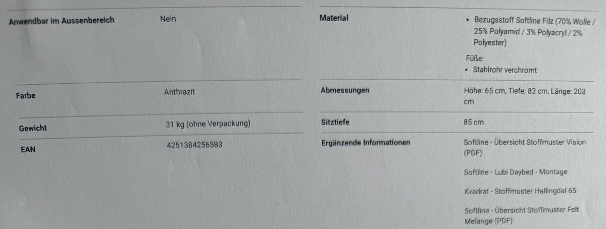 Divani: Schlafsofa Softline Lubi – Nuovo (secondo la descrizione) da Mumpf venduto da lui_ms69 2