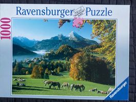 Puzzle Ravensburger 1000 pièces paysage chevaux suisse