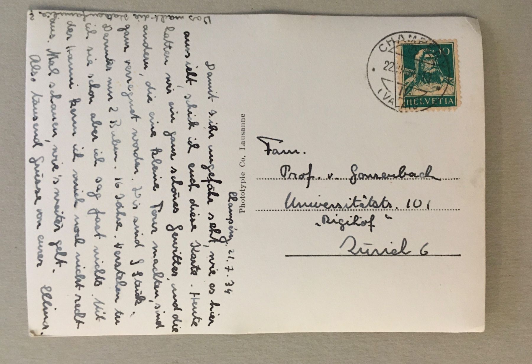 Ansichtskarten: Champéry VD, 1943 – Gebraucht aus Frauenfeld von Merk52 1