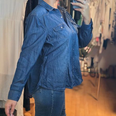 Charles Vögele Jeansbluse 100% Baumwolle Gr. 46