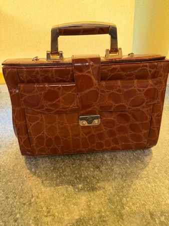 Borsa Jolly Pelleteria effetto coccodrillo marrone usata