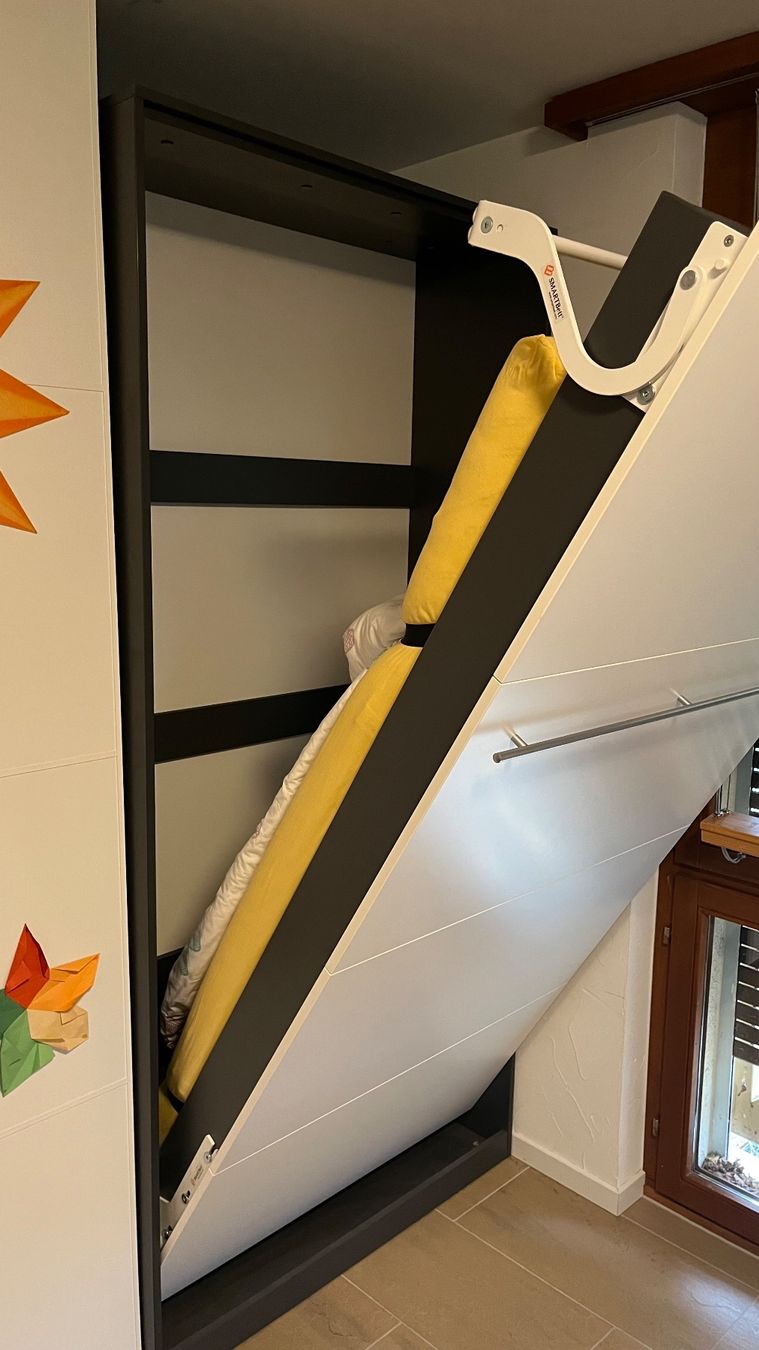 Lits: Wandklappbett Smartbett Murphy weiss anthrazit – D'occasion à Winterthur par Con8trol 2