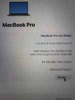 Apple MacBook Pro 16 Zoll 2019 64GB RAM 2TB SSD