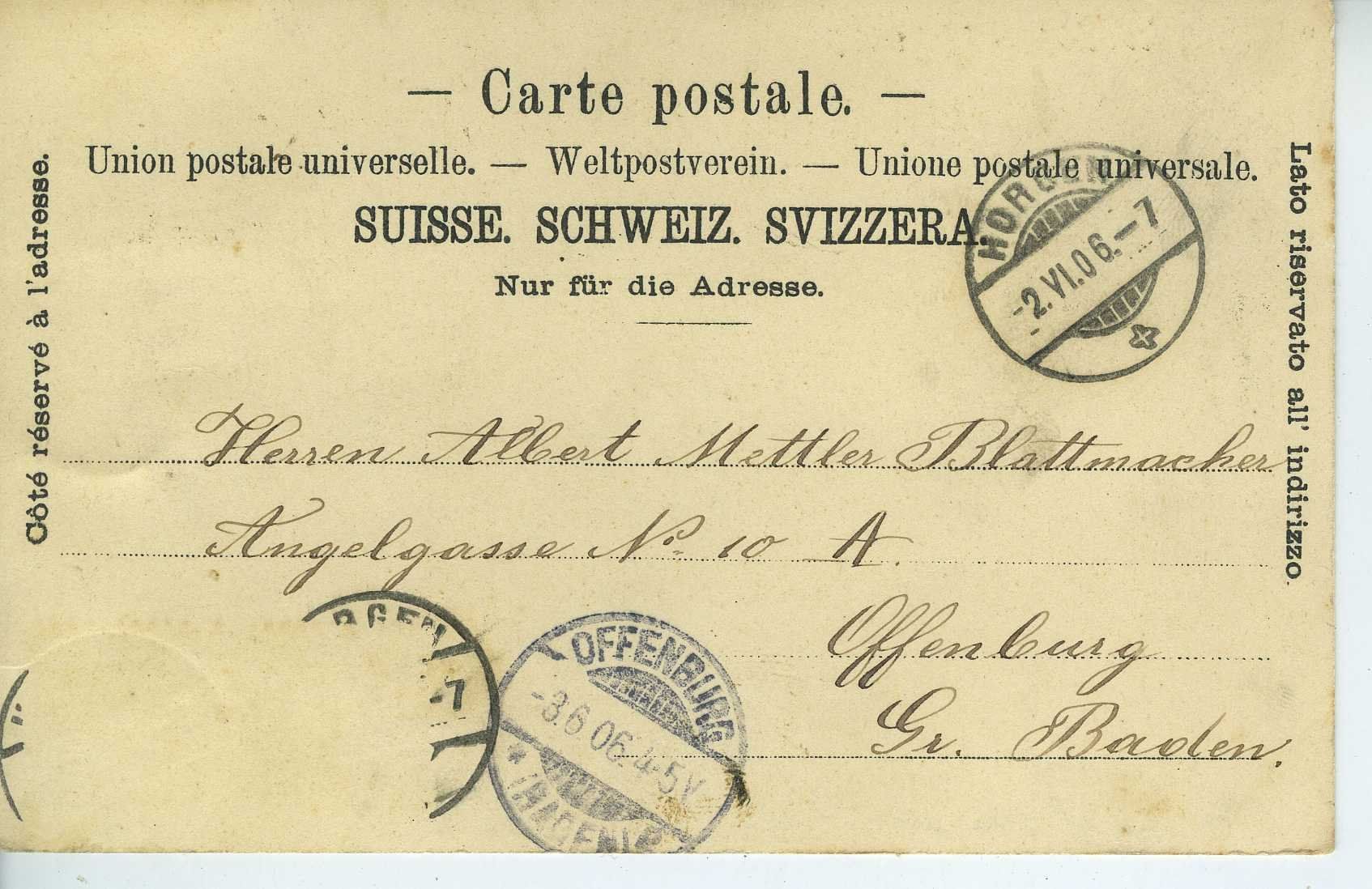 Ansichtskarten: Zürich - Lithokarte – Gebraucht aus Schleitheim von Pmschlaate 1