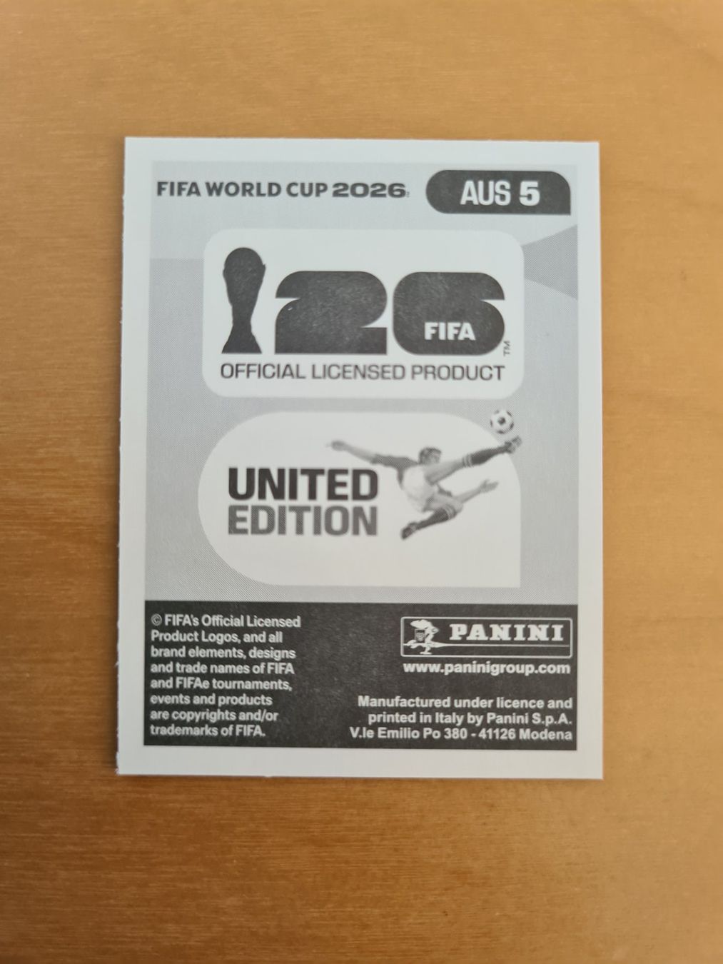 Panini Carte collezionabili: Panini Fifa World Cup 2026 Nr. AUS 5 Alessandro Circati – Nuovo (secondo la descrizione) da Oberwil BL venduto da Spieltopia 1