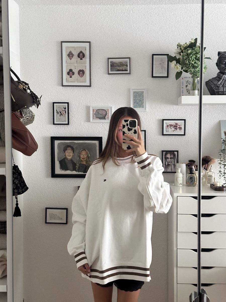 Champion Pulls & Sweat-shirts: Champion Pullover weiss gestreifte Bündchen Grösse L – Neuf (Voir description) à Gränichen par and_h9nk