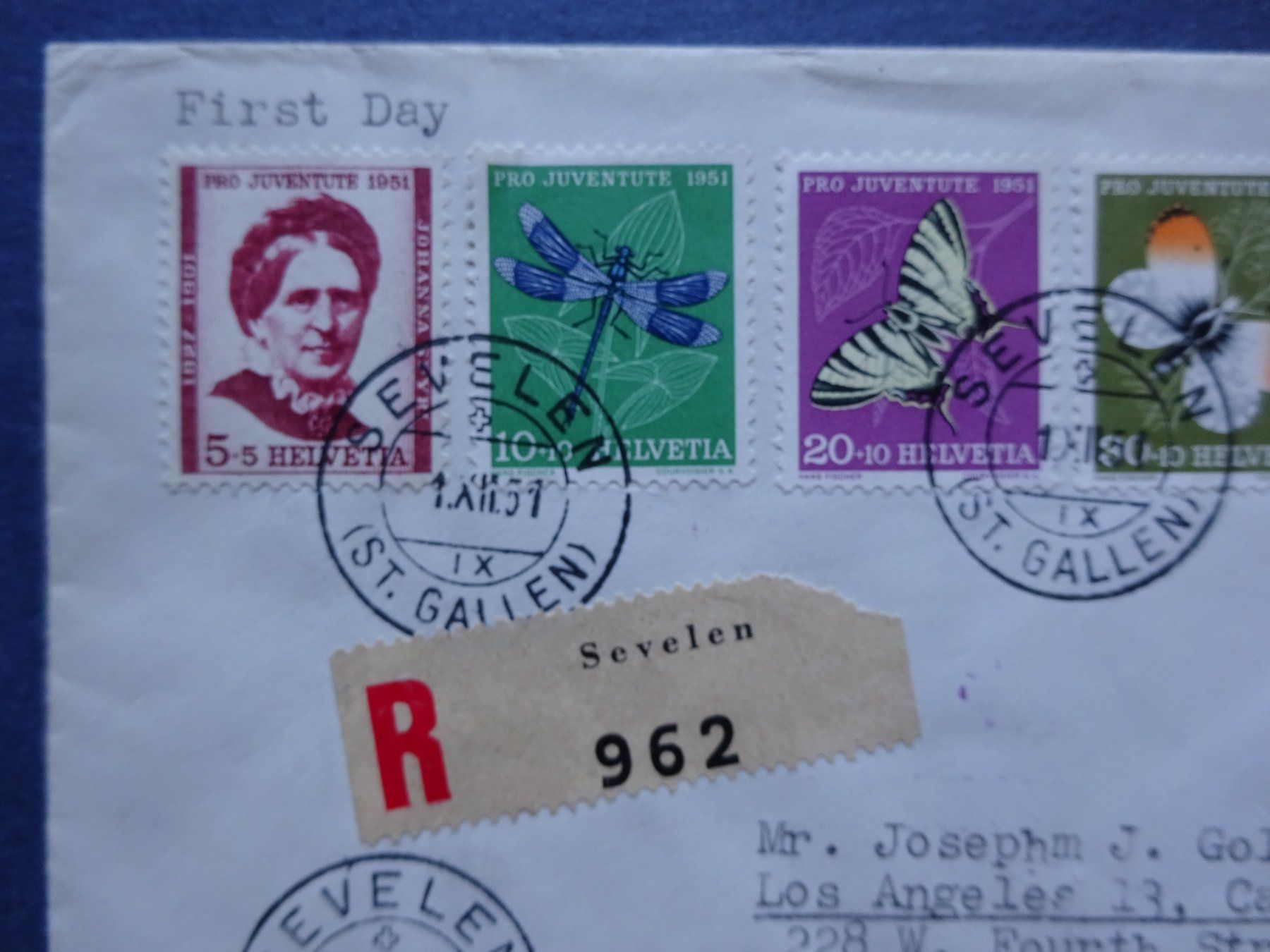 Tutti i francobolli: 1951 Pro Juventute FDC ET-SEVELEN – Usato da Appenzell-Steinegg venduto da adi1975 2
