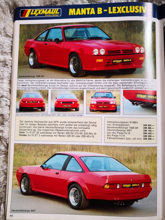 Opel Manta B Lexmaul Verbreiterungen (Variante: Lexclusiv) (Gebraucht ...