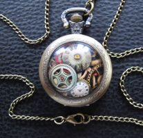 Umhänge-Uhr / Umhängeuhr Steampunk