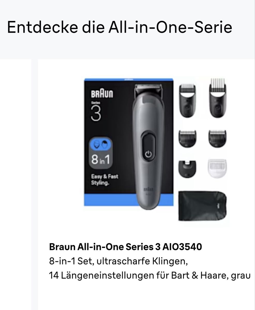 Braun Rasoi & Lamette da barba: Braun All-in-One Series 3 AIO3540 – Nuovo e nell'imballaggio originale da Dintikon venduto da all.in.one.scz 1