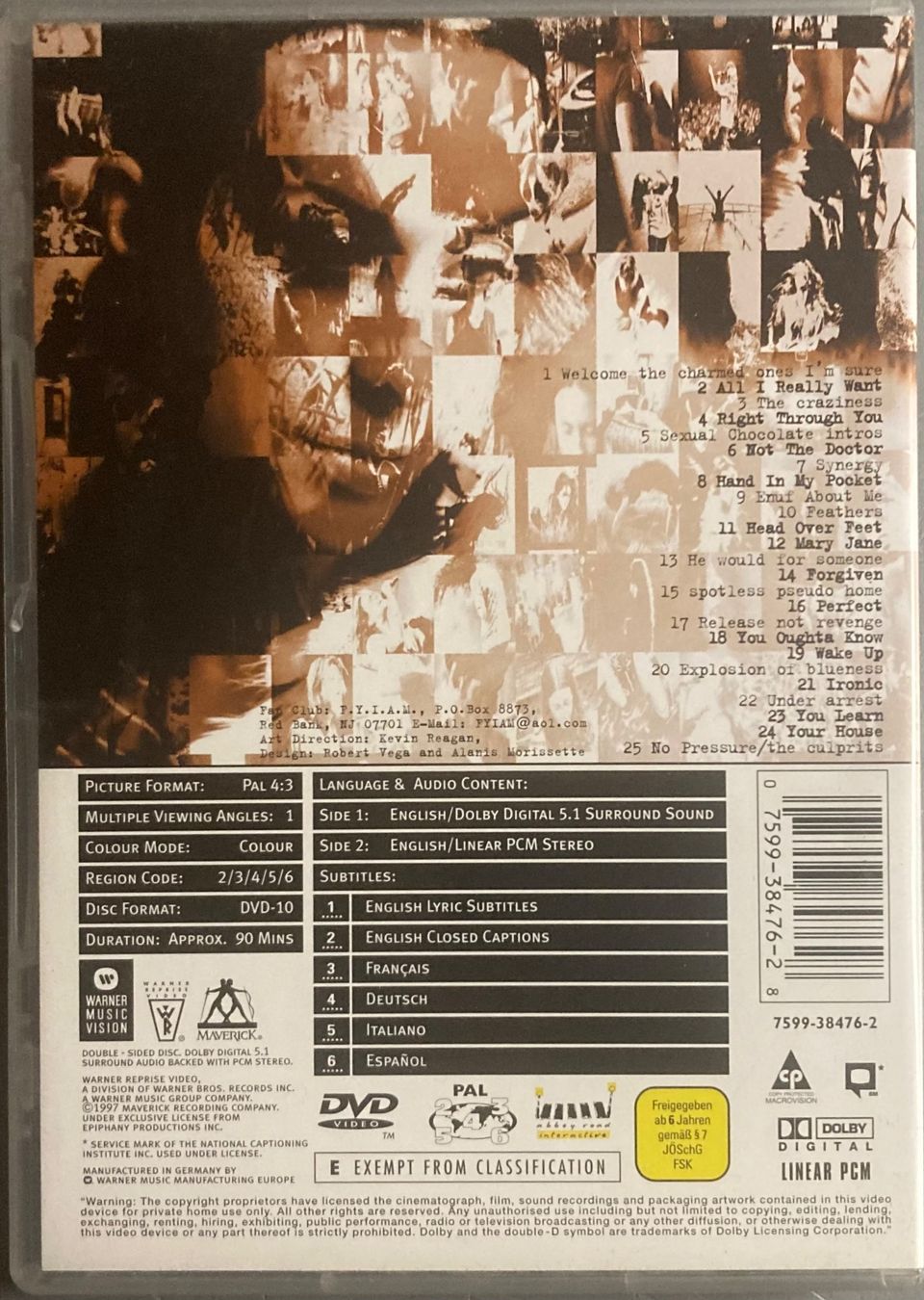Tutti i DVDs: ALANIS MORISSETTE - JAGGED LITTLE PILL, LIVE – Usato da Poliez-Pittet venduto da Newtown-Records 1