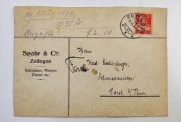 Couvert Spahr Zofingen 1934