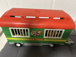 Löwen Zirkuswagen mit Figuren und Käfig guter Zustand