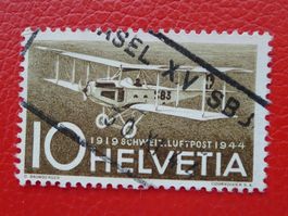 1937, F37 mit Aushilfsstempel von BASEL: 1944