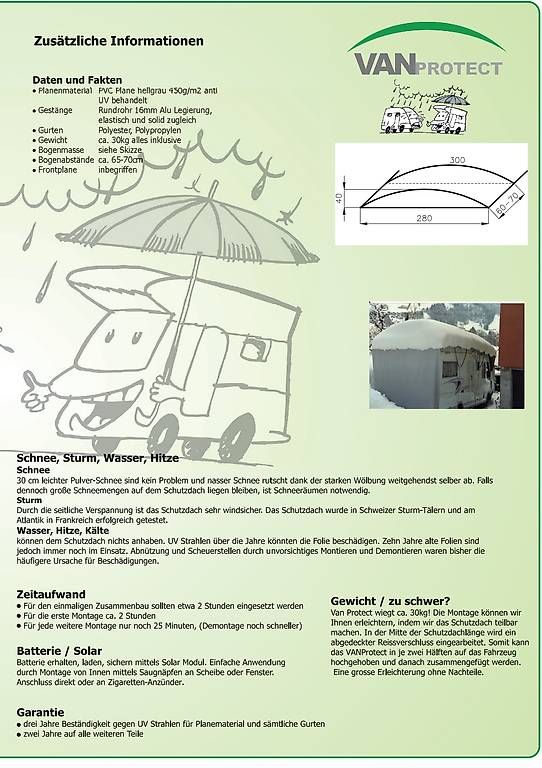 Veicoli da campeggio: Wohnmobil Abdeckung VanProtect – Usato da Alpnach Dorf venduto da CPe6055 3