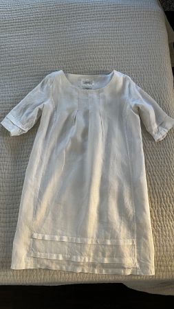 MALVIN Leinenkleid Sommer weiss