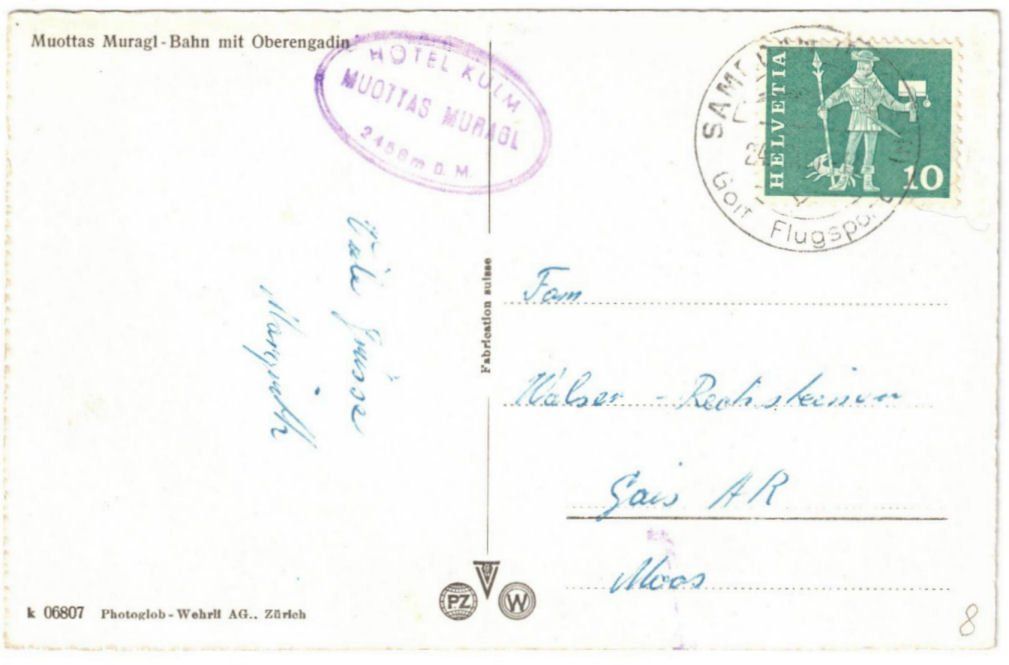 Cartoline postali: St. Moritz - Standseilbahn Muottas Muragl – Usato da Binningen venduto da Mountainrider 1