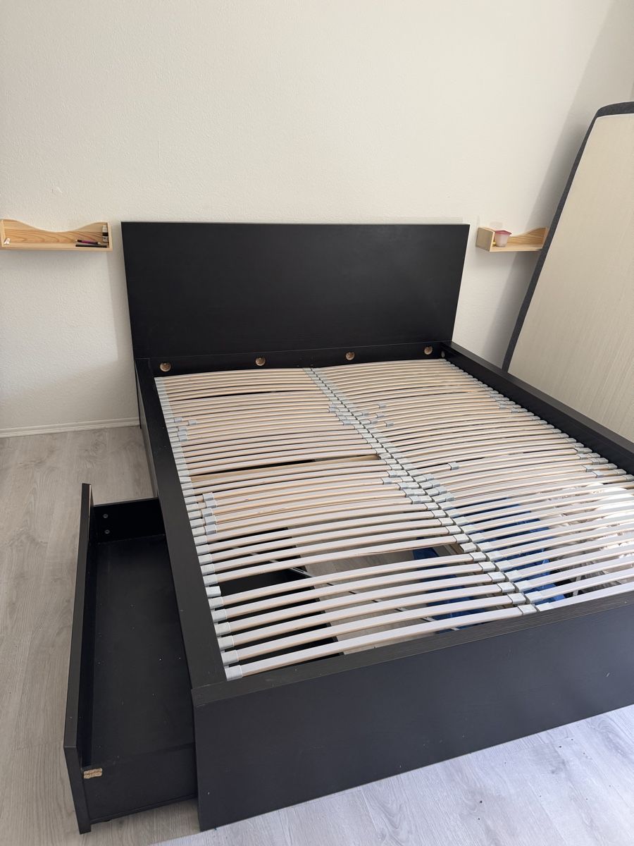 Ikea Letti: IKEA MALM bed frame high 160x200cm black-brown used – Usato da Zürich venduto da Dan_k 2