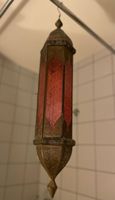 Orientale Laterne aus Metall und Glas  rot, Globus