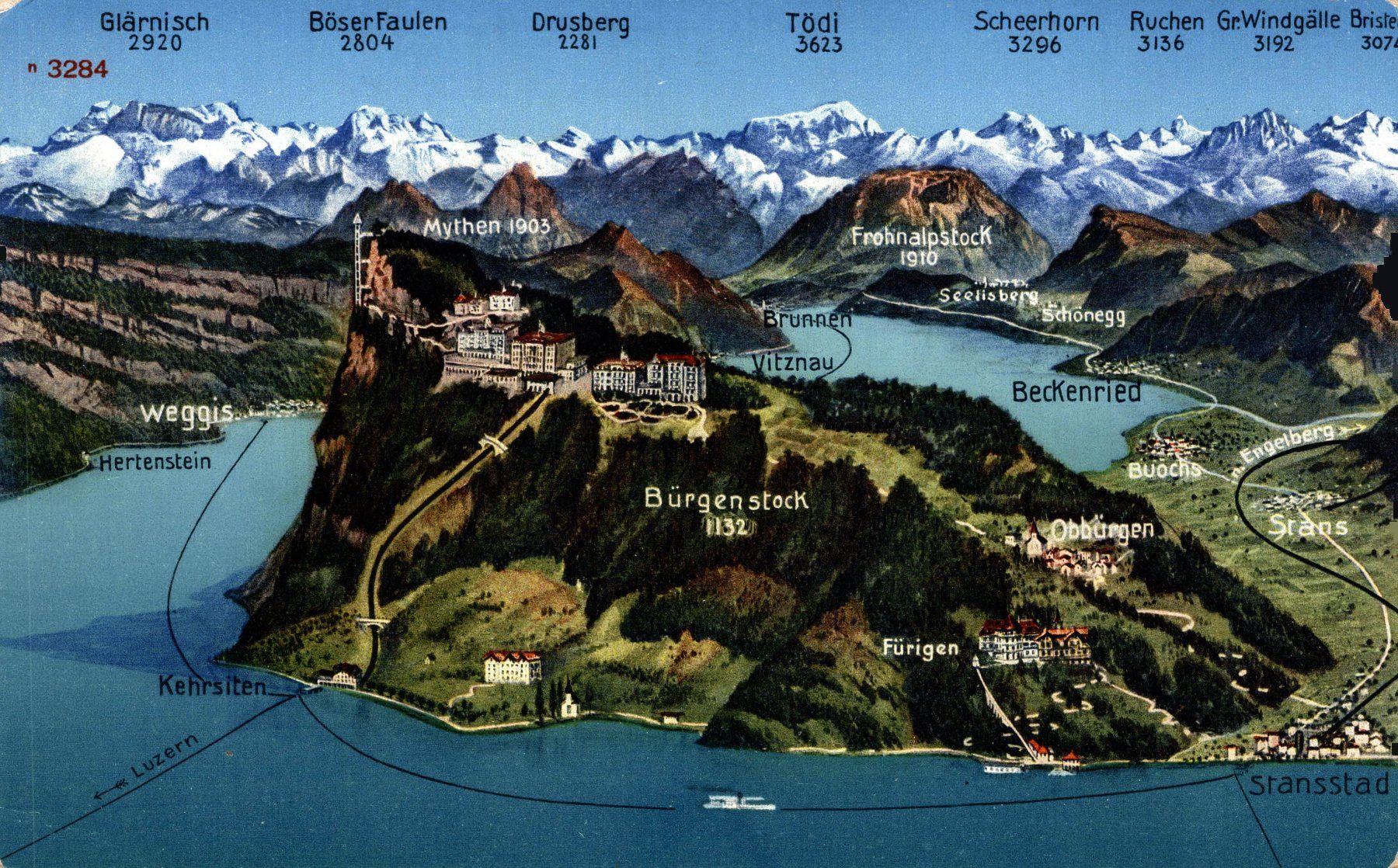 Cartes postales: Panoramaaufnahme Bürgenstock – D'occasion à Bronschhofen par Astore
