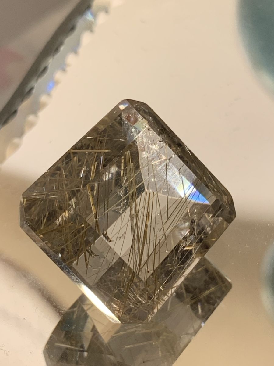 Pietre preziose: Rutilquarz Schmuckstein , Goldene Einschlüsse, – Usato da Worblaufen venduto da Invintage64 2