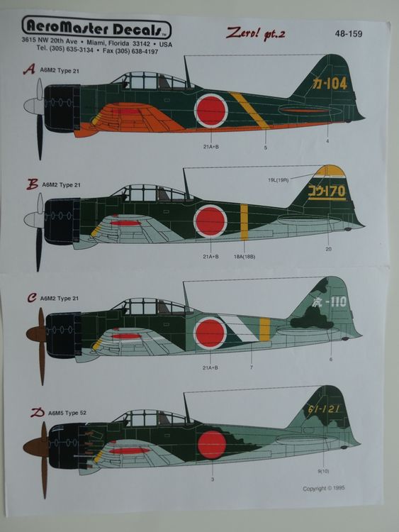 1/48 Mitsubishi Zero A6M2 & M5 - 7 Versionen (Gebraucht) in Bassersdorf ...
