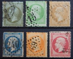 Frankreich Kat. 18-23 gest. 1862/72 Kat. 103 Euro