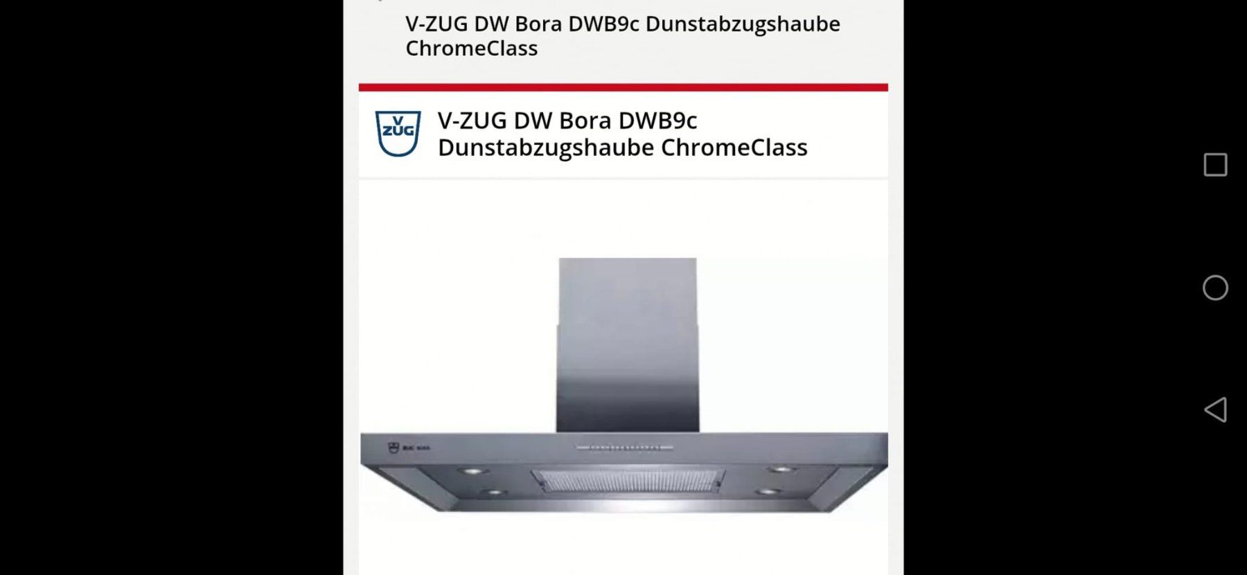 V-Zug Cappe di aspirazione: Dunstabzugshaube V-ZUG Insel ChromeClass – Usato da Spreitenbach venduto da Space_X