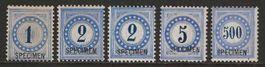 1878 : Porto Ausgaben " Specimen" inkl. 9IIN */**