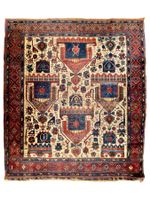 Antique KHORASAN AFSHAR laine noué main. Iran, 154x126 cm