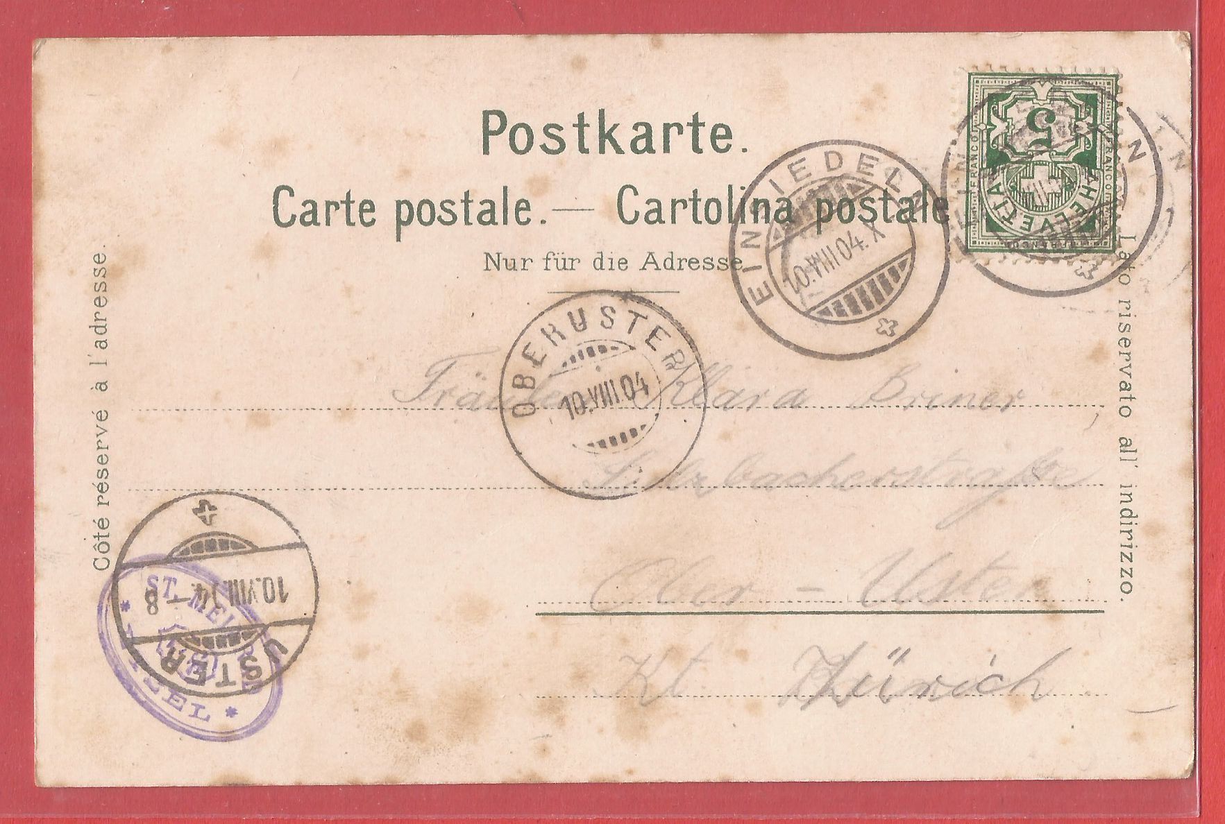 Cartes postales: Etzel bei Einsiedeln - mit Brücke - 1904 – D'occasion à Fislisbach par Porano 1
