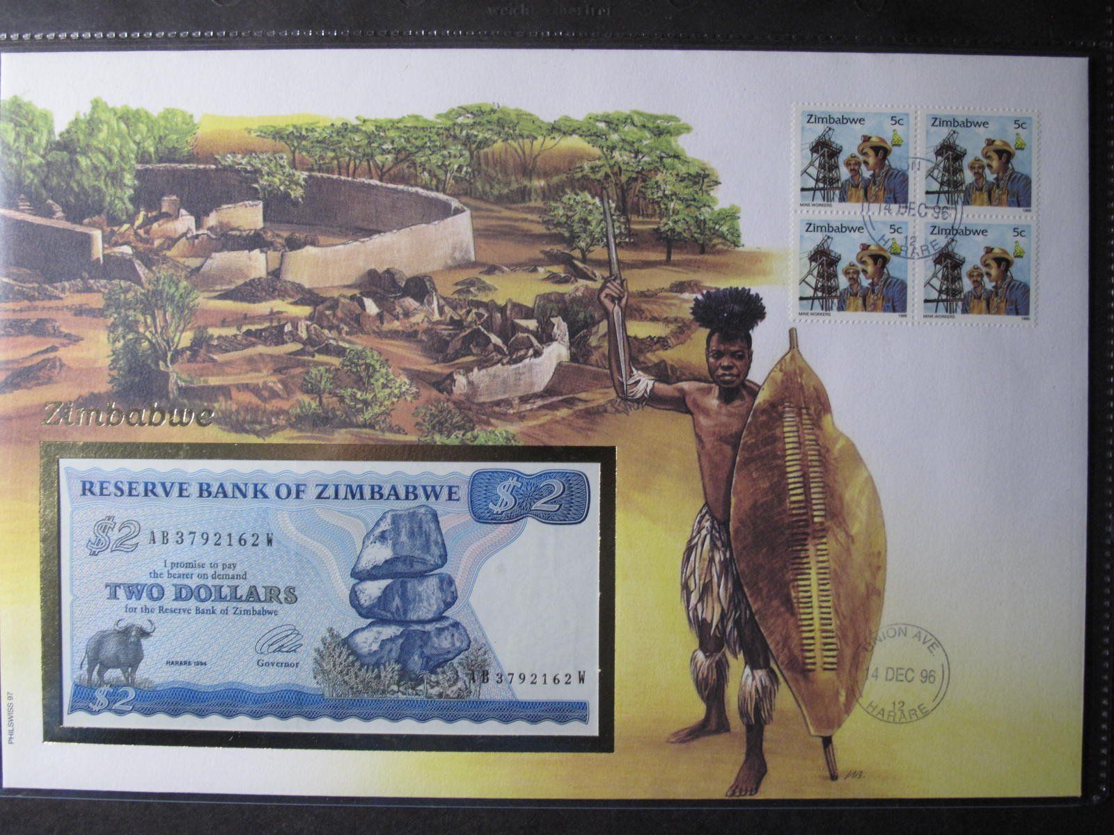 Banconote: Banknotenbrief Zimbabwe 1996 – Usato da Wil SG venduto da fva01