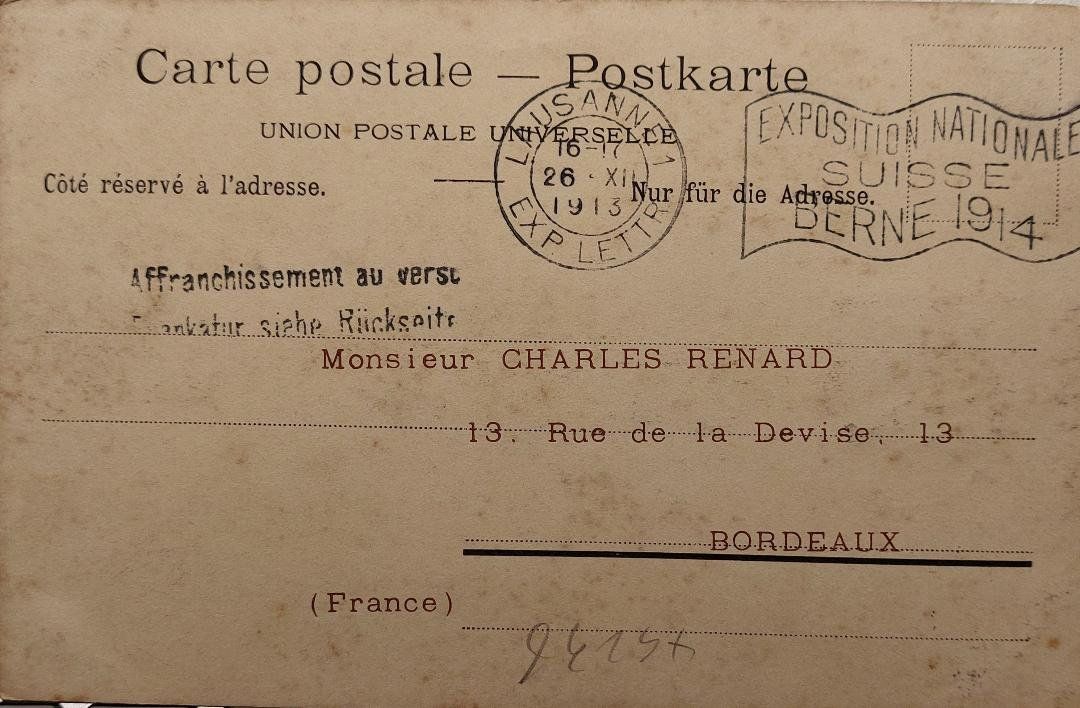 Cartoline postali: Poste de montagne - Bergpost - 1913 – Usato da Delémont venduto da Domdom1 1