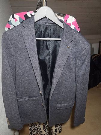 Grau melierter Blazer, Grösse 50