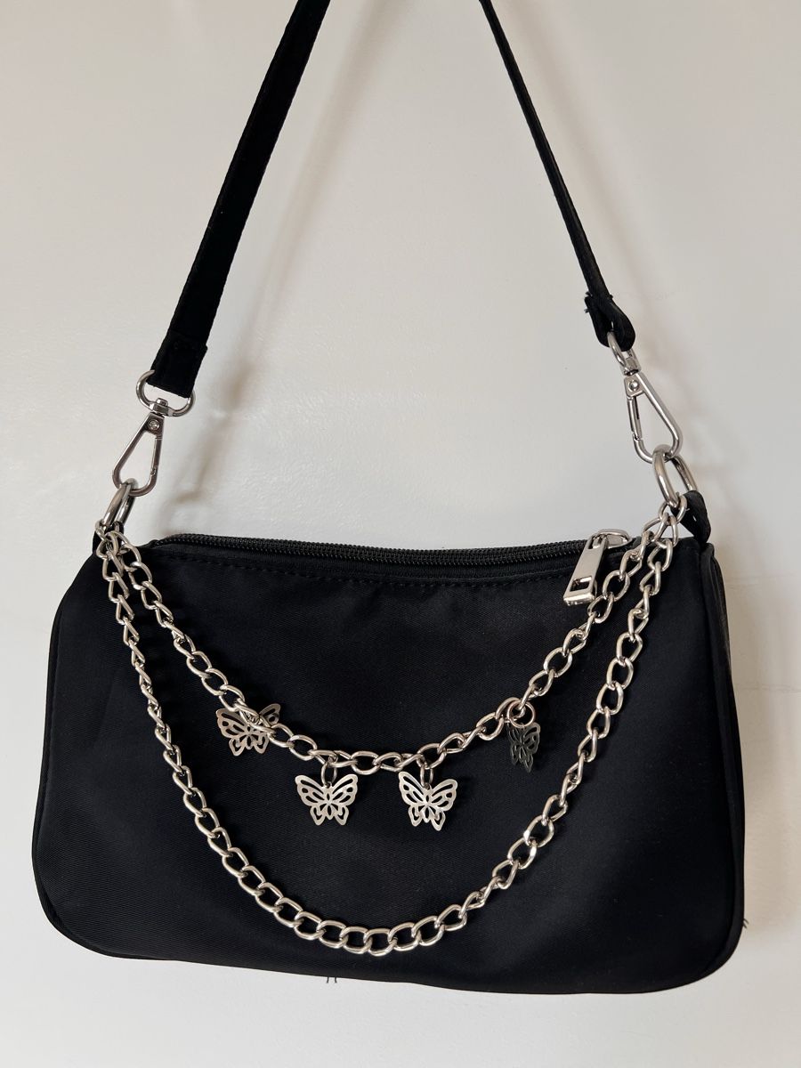 Borse da donna: Schwarze Handtasche mit Kette – Nuovo (secondo la descrizione) da Unterstammheim venduto da elw_wg5y
