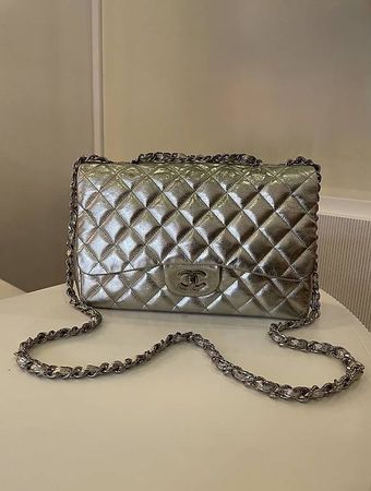Chanel Classic Flap Medium Métallisé Champagne