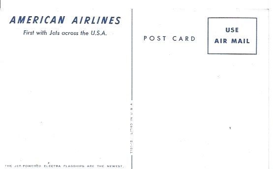Cartoline postali: American Airlines ca. 1960 – Nuovo (secondo la descrizione) da Altstätten SG venduto da alpalfa 1