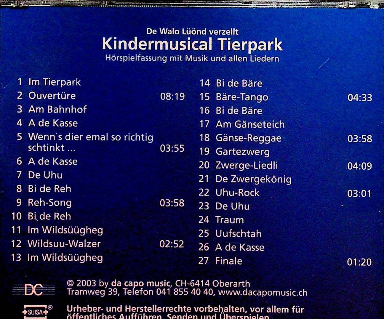 CDs: CD Walo Lüönd Kindermusical Tierpark – Gebraucht aus Reitnau von Zaomir 1