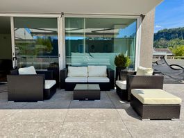 Rattan Lounge Set, 7er Set