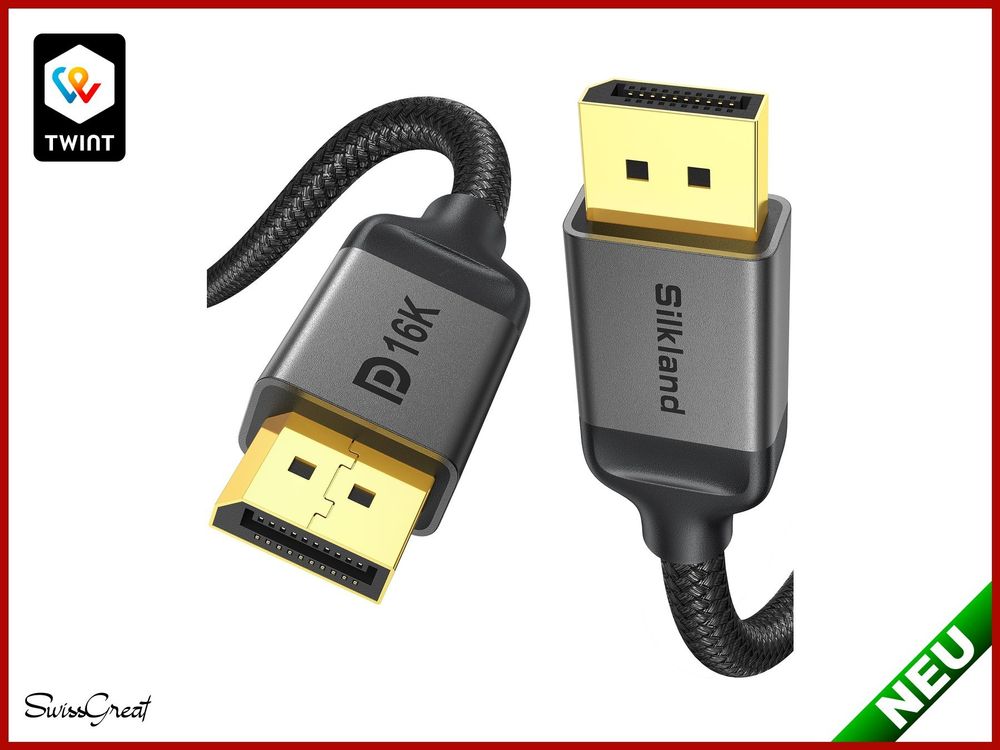 Angusplay 16K HDMI 2.2 Kabel 2M - 96Gbit/s High Speed Für PS5, 8K TV & Gaming