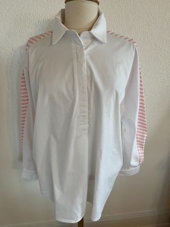 Kilky Paris Damen Bluse in Gr. S/M, Weiss/Rosa, NEU
