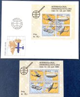 1979 Norwegen FDC + Block **  Arktischen Luftfahrt Block2
