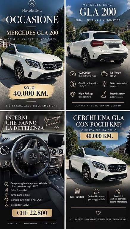 Autos: GLA 200 40000km collaudata  – D'occasion à Locarno par cve_k9h2 1