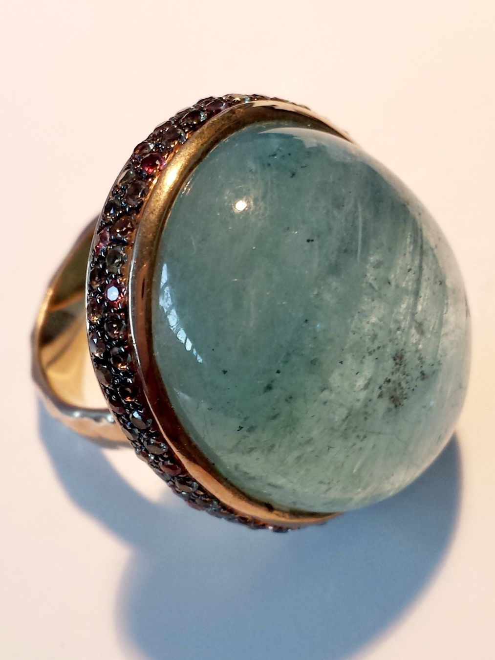 Anelli: Aquamarin Ring Grösse 56 Silber vergoldet – Nuovo (secondo la descrizione) da Zürich venduto da Bieter04 2